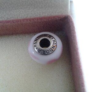Pandora Pink & White Ribbon Charm  "Cancer"- Price Drop